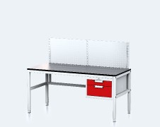 Pracovní stůl ALGERS - 1220 - 1460 x 1600 x 700 - kontejner - perfo